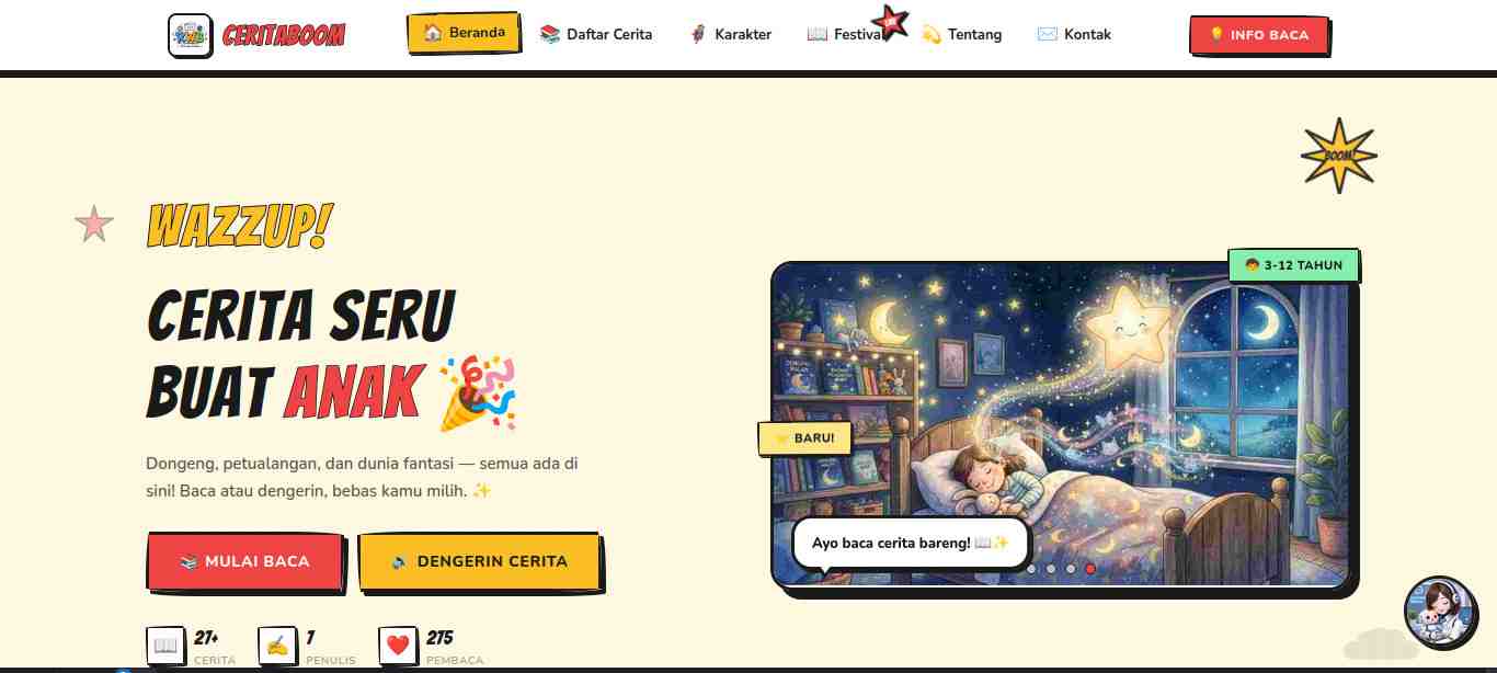Platform Web Dongeng Anak & Sistem Manajemen Penulis